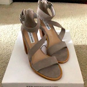 Never worn Steve Madden heels. Great height, with flattering straps.